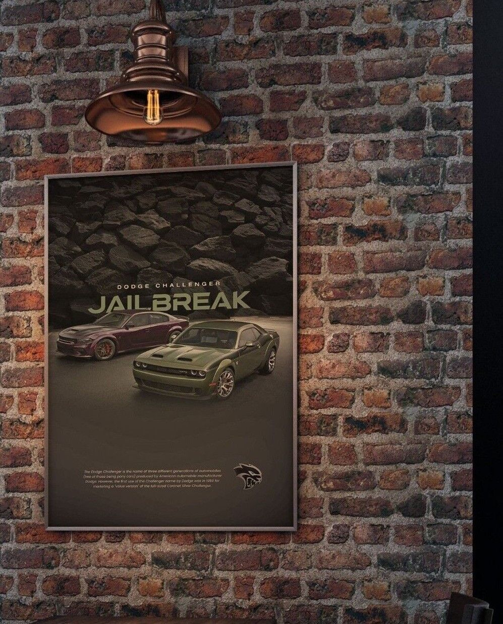 Dodge Challenger SRT HELLCAT R/T Wall Poster 24x36 mopar jailbreak Super car NAS - PosterFire.com