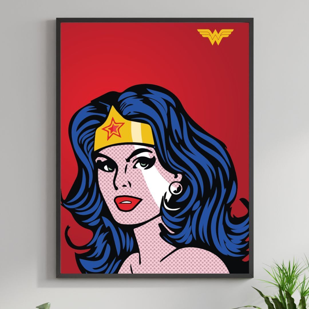 Wonder Woman Giclée Art Print Andy Warhol 13x17 24x36 Roy Lichtenstein pop art