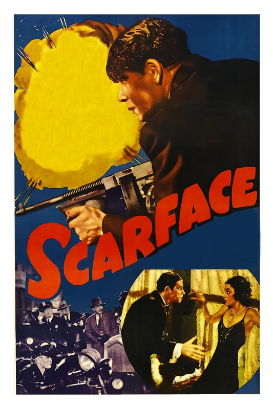 Scarface (1932) Poster 24x36 Classic Gangster Film with Paul Muni in a Raw Tale - PosterFire.com