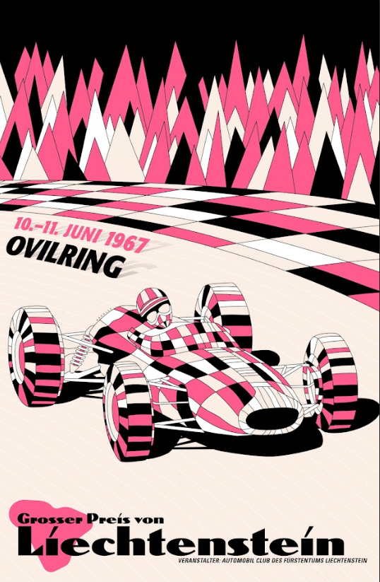 Ovalring 1967 Car Racing Poster 24x36 – Retro Motorsport Art, Classic Racing - PosterFire.com