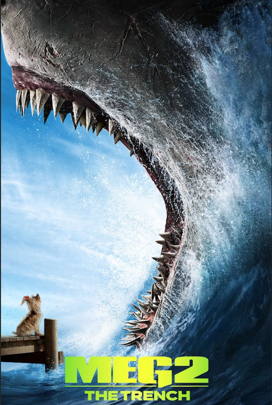 Meg 2: The Trench 2023 Poster 24x36 - Action Thriller Monster Shark Movie Art