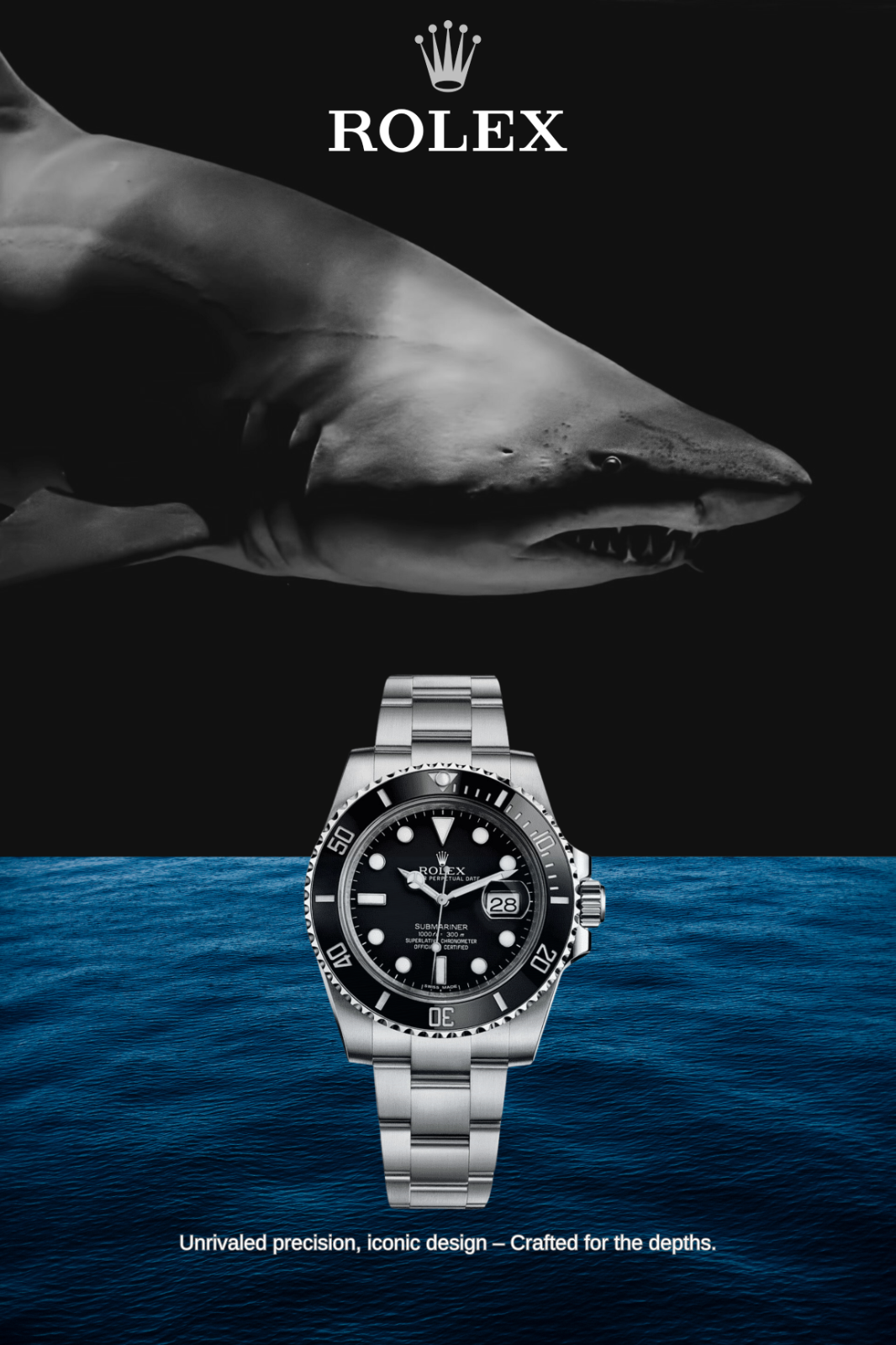 Black Rolex Submariner, GMT Master II & Sea Dweller Ad Poster 24 x 36 Luxury - PosterFire.com