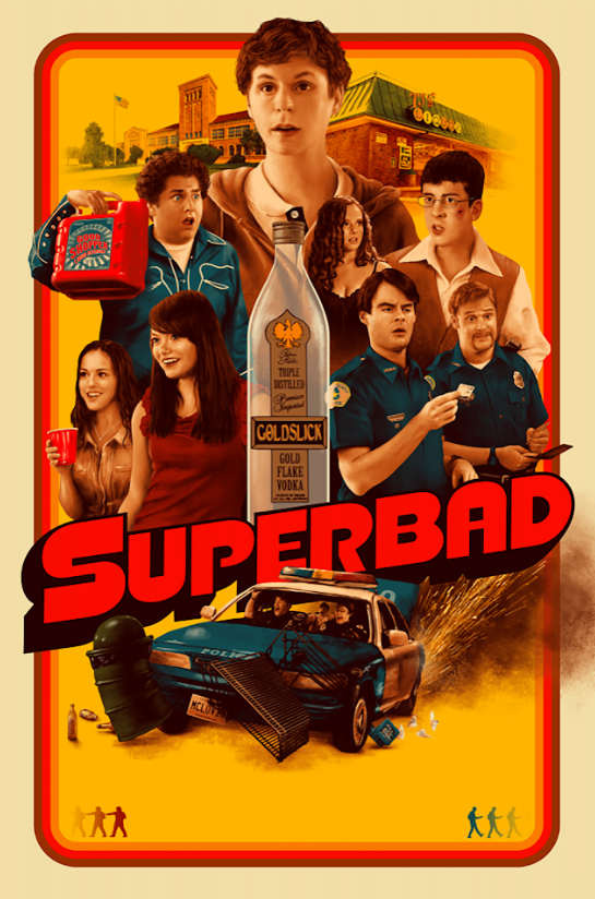 Superbad 2007 Poster 24x36 - Teen Comedy Jonah Hill Seth Rogen Party Film - PosterFire.com