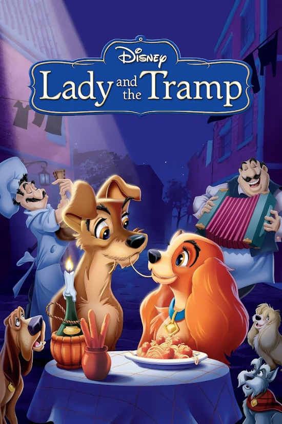 Lady and the Tramp 1955 Movie Poster 24x36 - Disney Animated Classic, Romantic