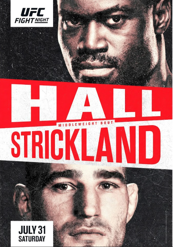 Hall vs Strickland UFC Poster 24x36 Middleweight Showdown Fight Night Art - PosterFire.com