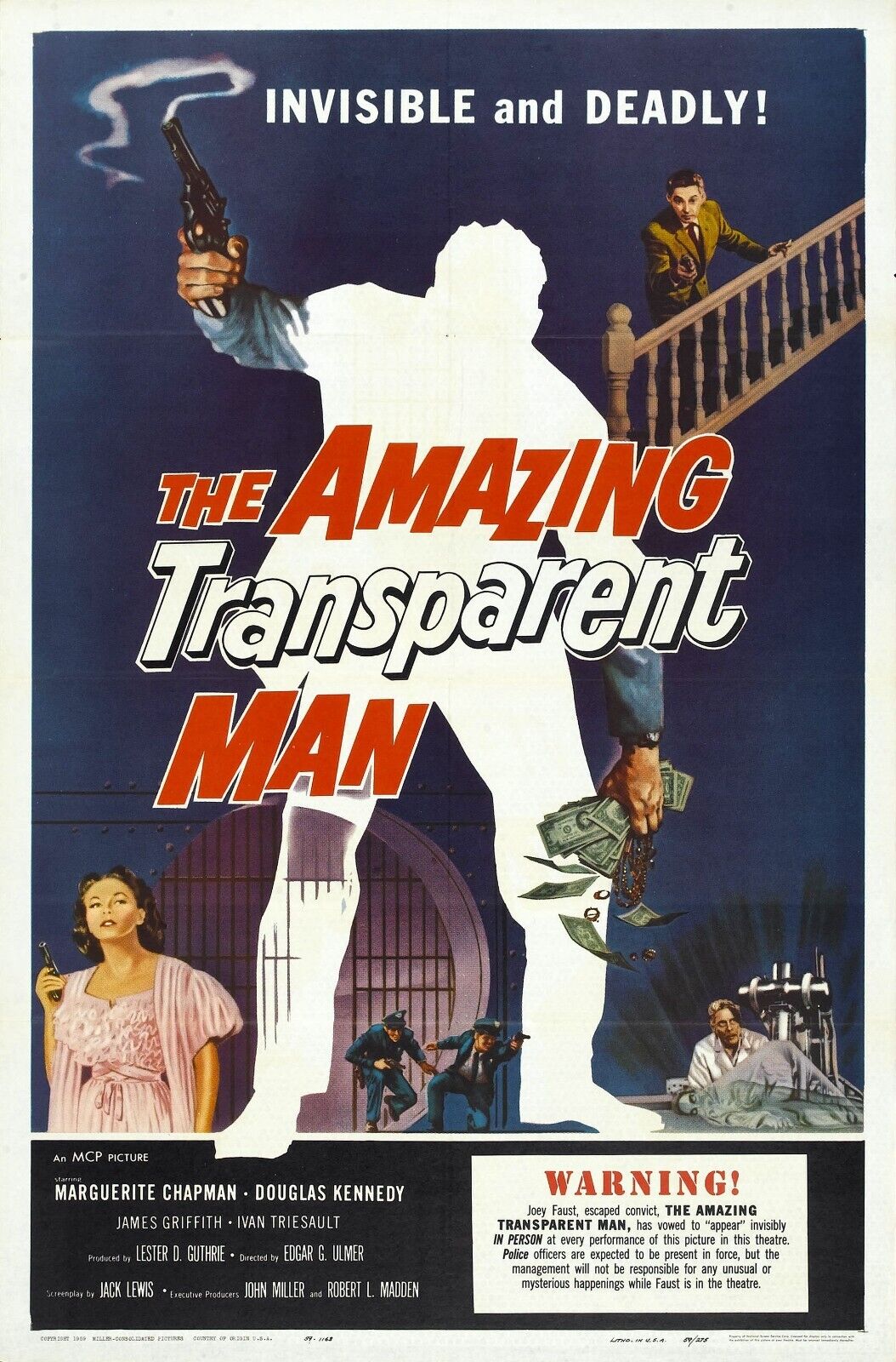 The Amazing Transparent Man Movie Poster - Vintage Sci-Fi Classic Collectible