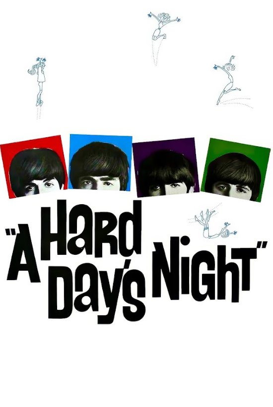 A Hard Day's Night (1964) 24x36 Poster - The Beatles, Classic Musical Film