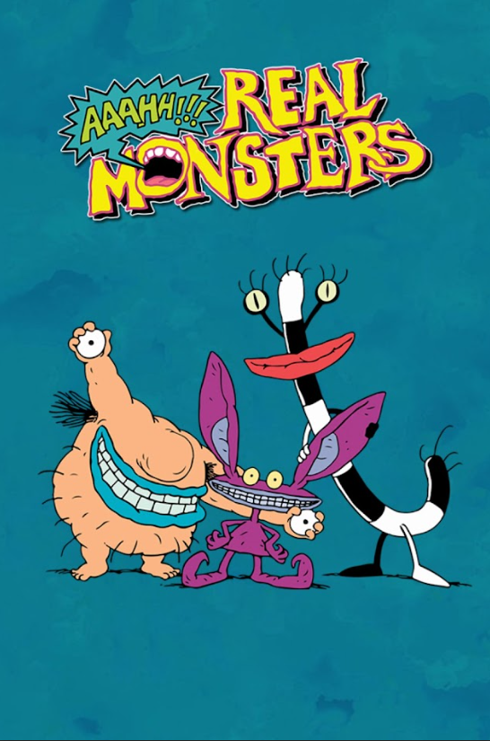 Aaahh!!! Real Monsters 1994 Poster 24x36 - Ickis, Oblina, Krumm, Nickelodeon - PosterFire.com