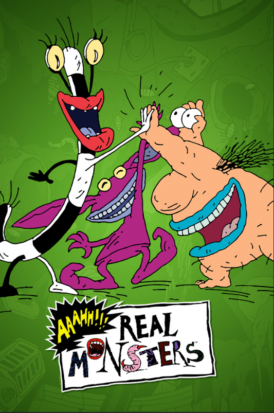 Aaahh!!! Real Monsters 1994 Poster 24x36 - 90s Nickelodeon, Ickis, Oblina, Krumm - PosterFire.com