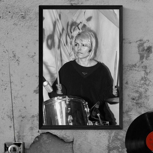 Debbie Harry Blondie poster drumming 24x36 rock pop punk the cars no doubt cyndi