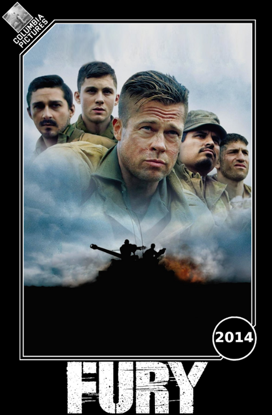 Fury 2014 Movie Poster 24x36 | WWII Action Drama | Brad Pitt, Intense Tank - PosterFire.com