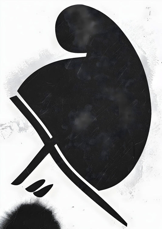 Mystic Dark Modern Art Poster 24 x 36 Abstract Black Minimalist Style