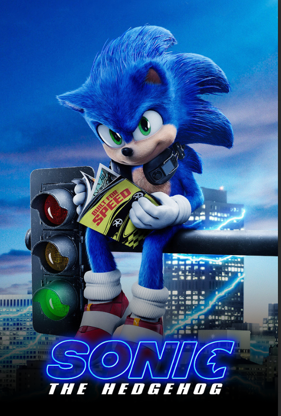 Sonic the Hedgehog (2020) 24x36 Movie Poster Fun Family Adventure Action Art