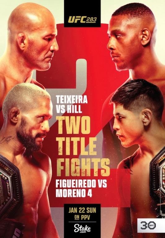 Teixeira vs Hill Figueiredo vs Moreno UFC 275 Poster 24x36 Two Title Fights Even - PosterFire.com