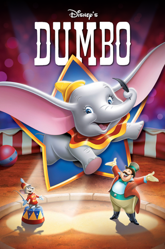 Dumbo (1941) Movie Poster 24x36 Disney Classic, Beloved Animated Film, Family