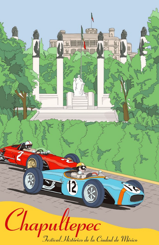 Chapultepec Car Racing Poster - Iconic Motorsport Event, Historic Racing Design - PosterFire.com