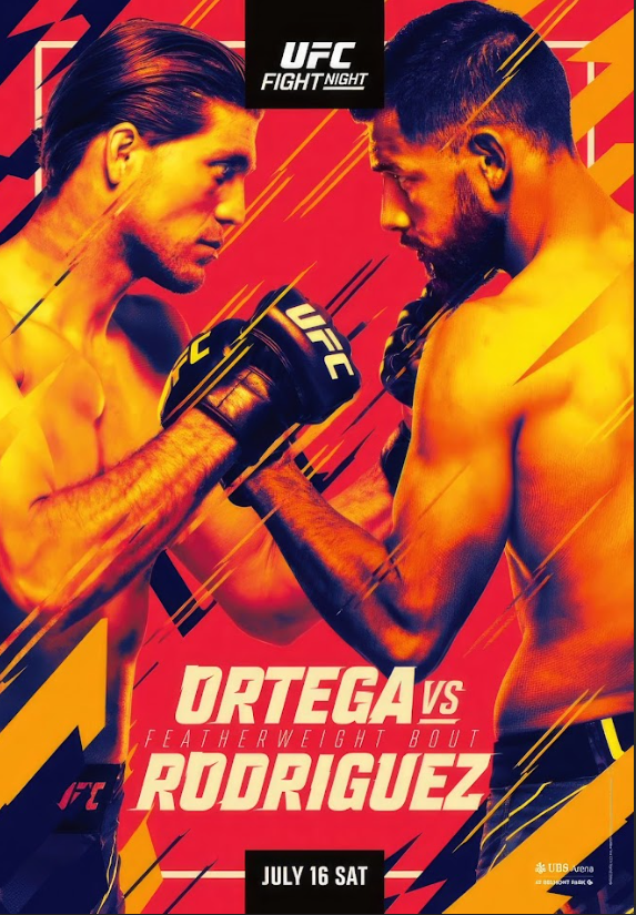 Ortega vs Rodriguez UFC Poster 24x36 Featherweight Showdown Fight Night Art - PosterFire.com