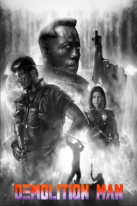 Demolition Man (1993) 24x36 Poster Sylvester Stallone Wesley Snipes Sci-Fi Actio - PosterFire.com