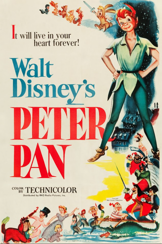 Peter Pan 1953 Poster 24x36 - Disney Classic Adventure Neverland Tinker Bell - PosterFire.com