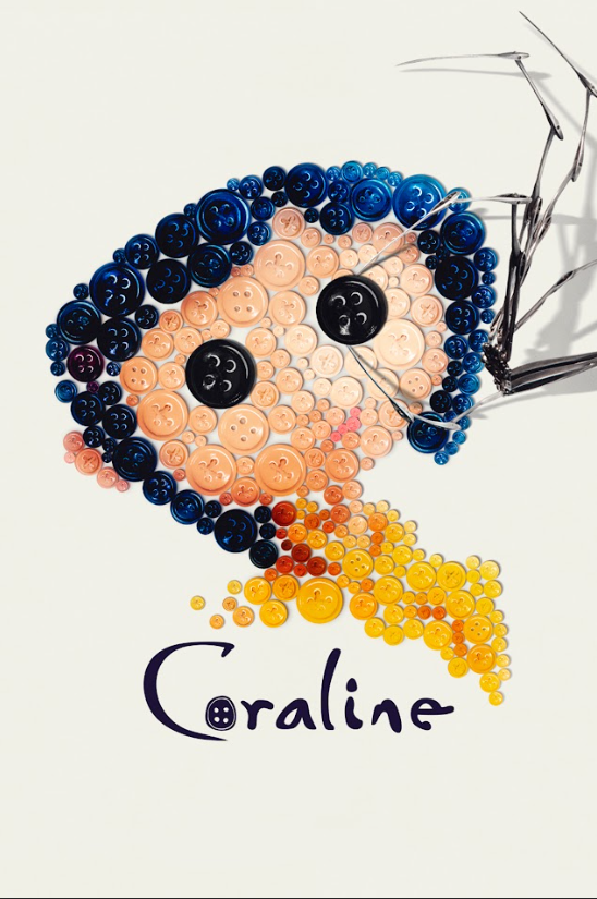 Coraline 2009 Poster 24x36 - Stop-Motion Fantasy, Neil Gaiman, Mysterious