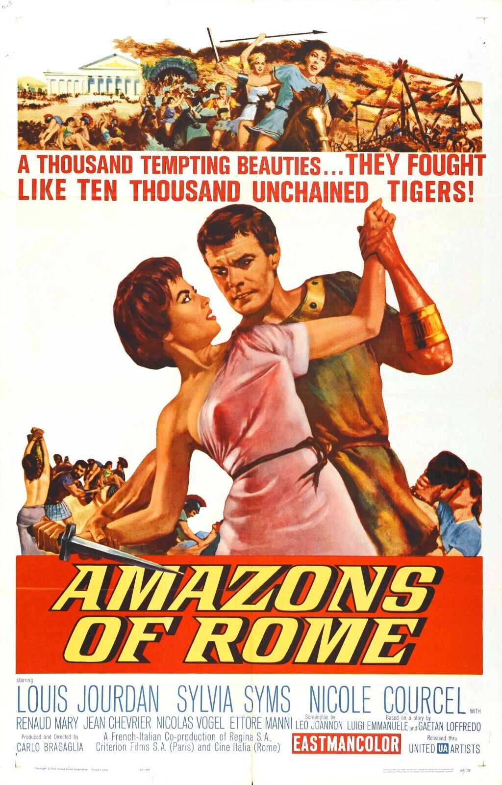 Amazons of Rome Movie Poster - Vintage Historical Drama Collectible Art Print