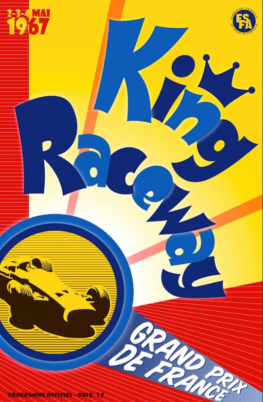 King Raceway 1967 Car Racing Poster - Historic Motorsport Event, Classic Racing - PosterFire.com