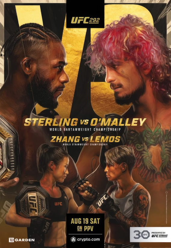 Sterling vs O'Malley Zhang vs Lemos UFC Poster 24x36 Championship Fight Art - PosterFire.com