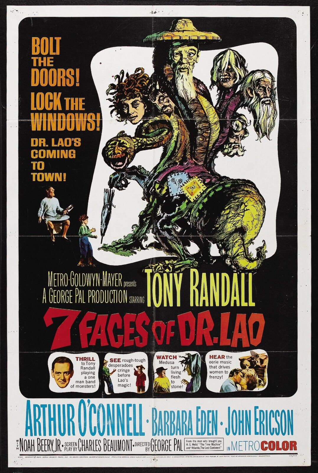 7 Faces of Dr. Lao Movie Poster - Vintage Fantasy Cult Classic Collectible - PosterFire.com