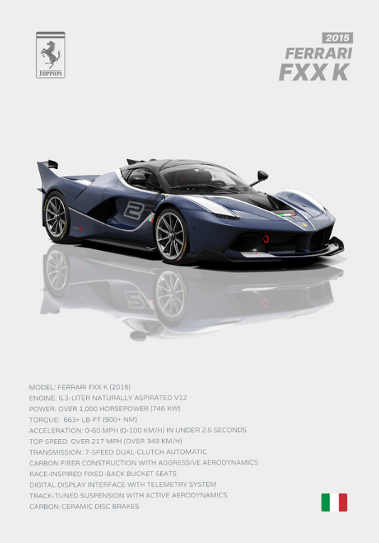 Ferrari FXX-K 2015 24x36 Poster - Track-Ready Hypercar, Extreme Performance - PosterFire.com