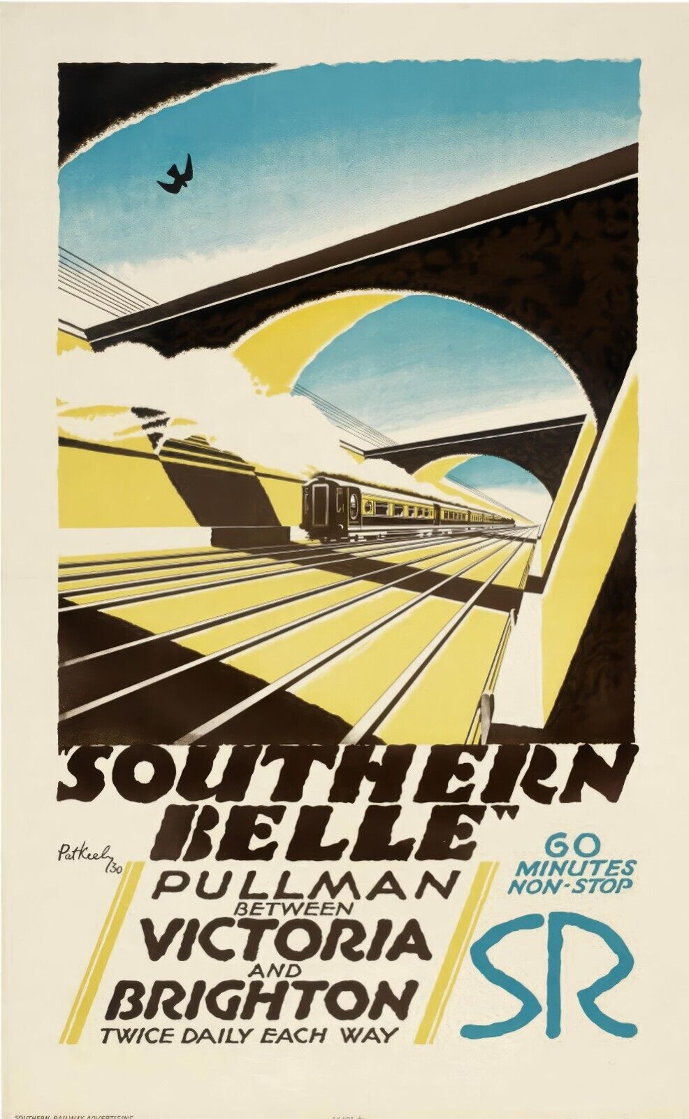 1930 Southern Bell Poster | Patrick Cokayne Art | Classic Vintage Travel Design - PosterFire.com