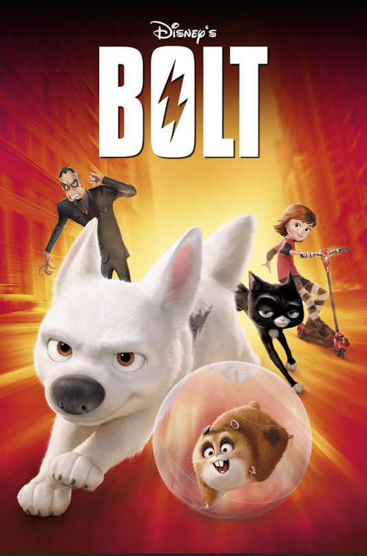 Bolt (2008) 24x36 Poster Animated Adventure Family Disney Retro Artwork