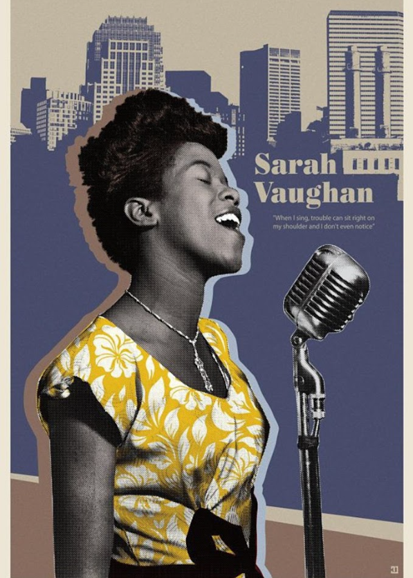 Sarah Vaughan Jazz Poster 24x36 - Vocal Legend, Classic Portrait, Rare Art