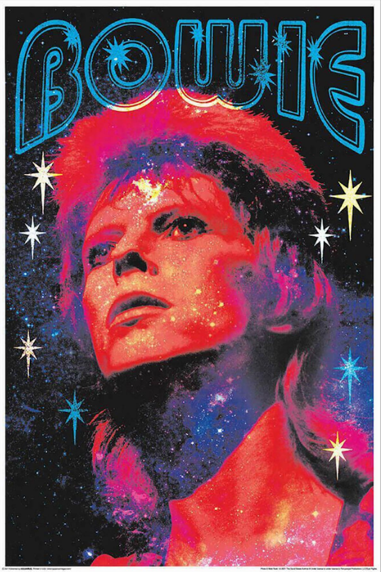 David Bowie 24x36 Poster - Iconic Music Legend Retro Glam Rock Artwork - PosterFire.com