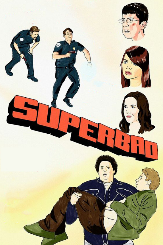 Superbad 2007 Poster 24x36 - Jonah Hill Comedy Teen Friendship Party Adventure - PosterFire.com