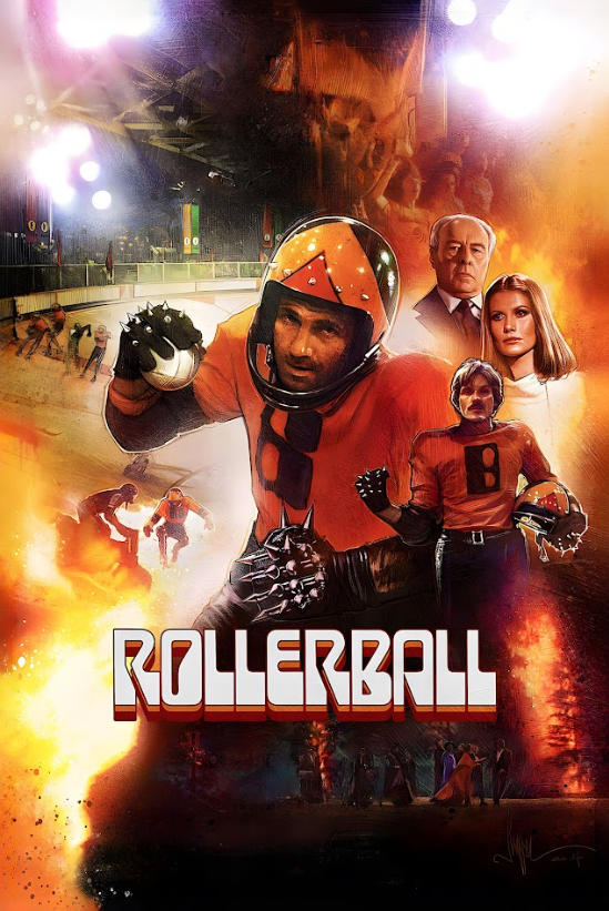 1975 Rollerball Movie Poster 24x36 Classic Dystopian Sci-Fi Action Film - PosterFire.com