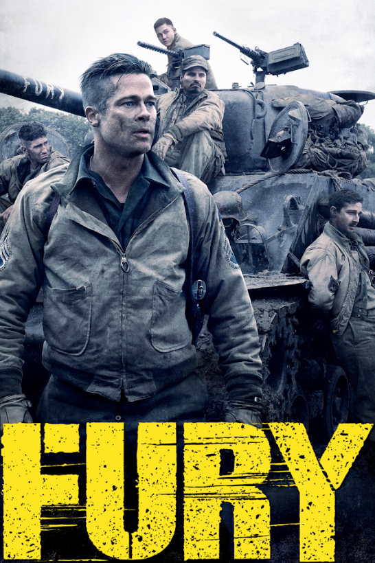 Fury 2014 Movie Poster 24x36 | WWII Action Film | Brad Pitt, Tank Battle Drama - PosterFire.com