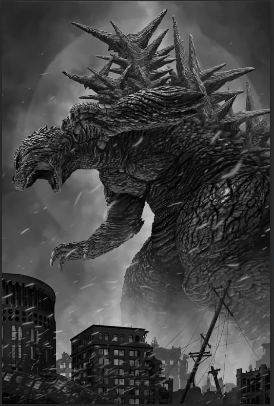 Godzilla Minus One 2023 Poster 24x36 - Sci-Fi Monster Movie Japanese Kaiju - PosterFire.com