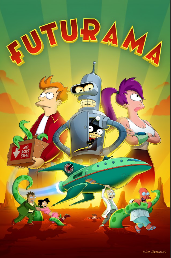 Futurama 1999 Movie Poster 24x36 | Animated Sci-Fi Comedy | Cult Classic Series