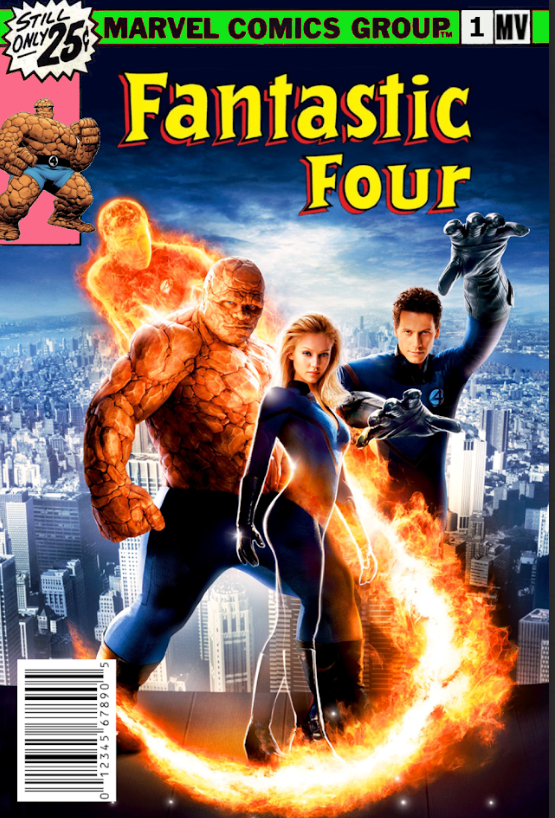 Fantastic Four (2005) 24x36 Movie Poster Marvel Superhero Team Action Art - PosterFire.com