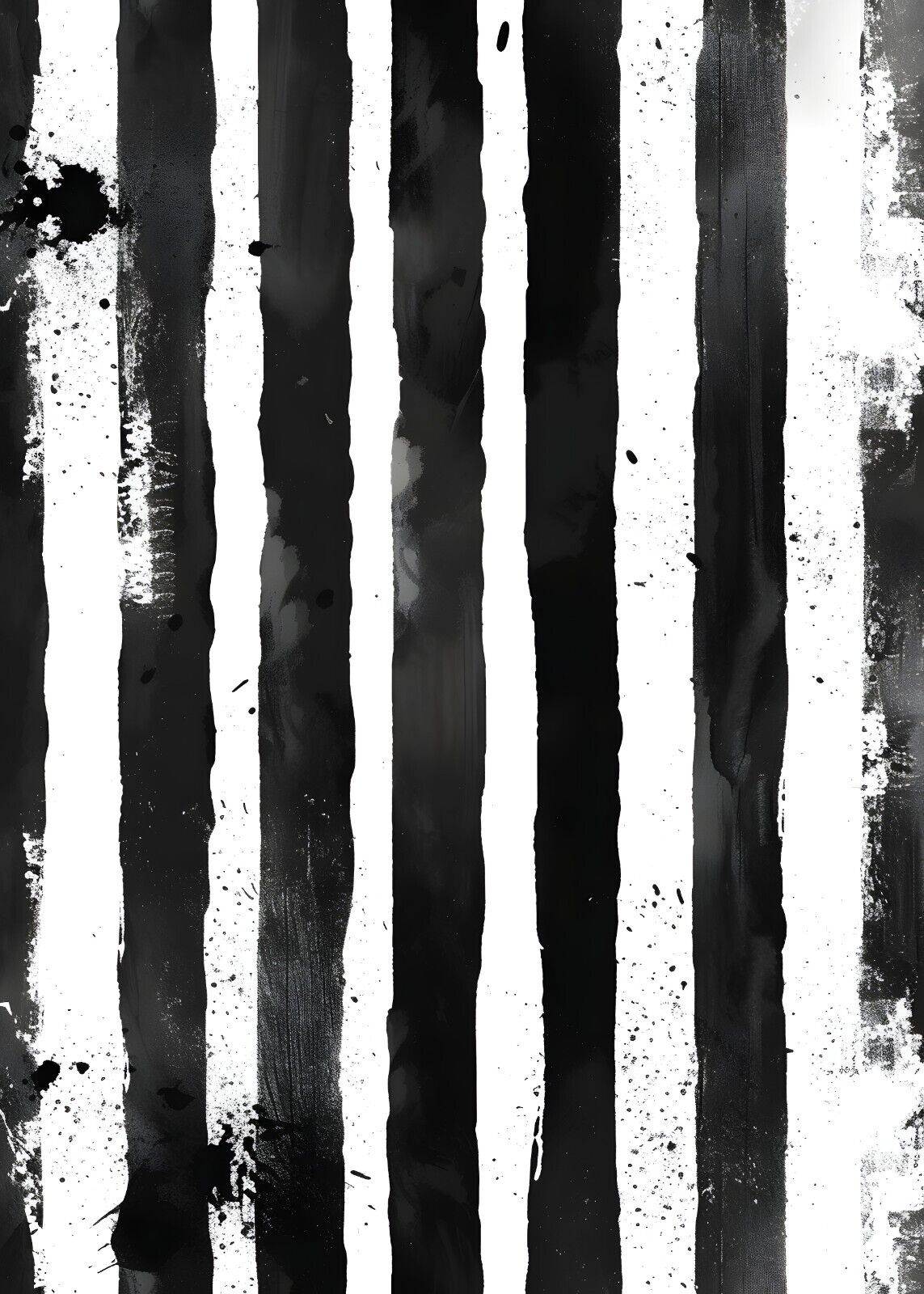 Striking Dark Modern Art Poster 24 x 36 Abstract Black and White Design