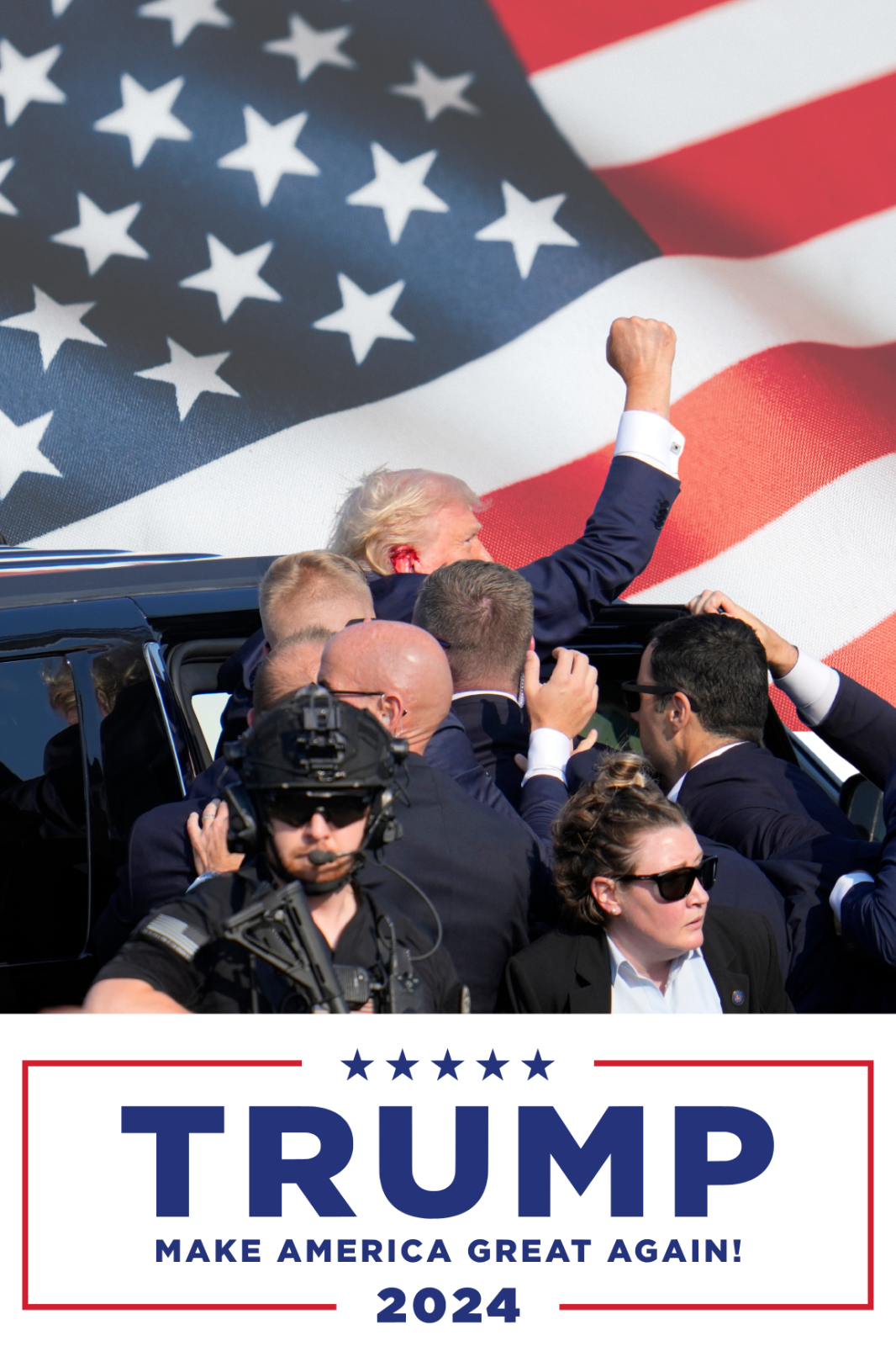 Trump Assassination attempt 2024 24X36 POSTER president shot Shooting rally - PosterFire.com