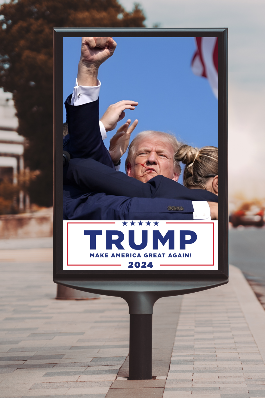 Trump Assassination attempt 2024 24X36 POSTER president shot sniper JFK rally - PosterFire.com