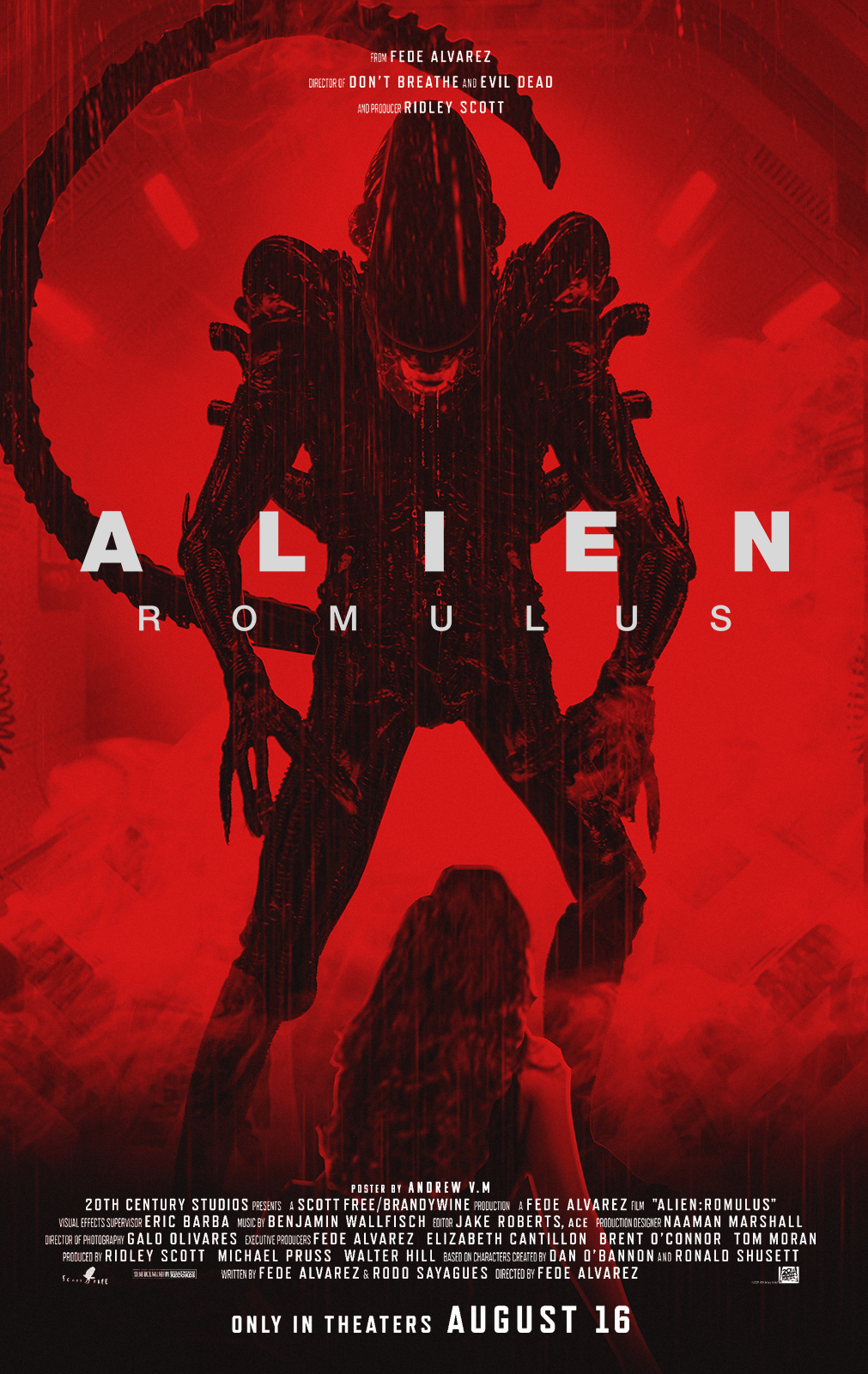 Alien Romulus Movie Poster 24x36 Ridley Scott Aliens Predator Ripley 2024 imax - PosterFire.com