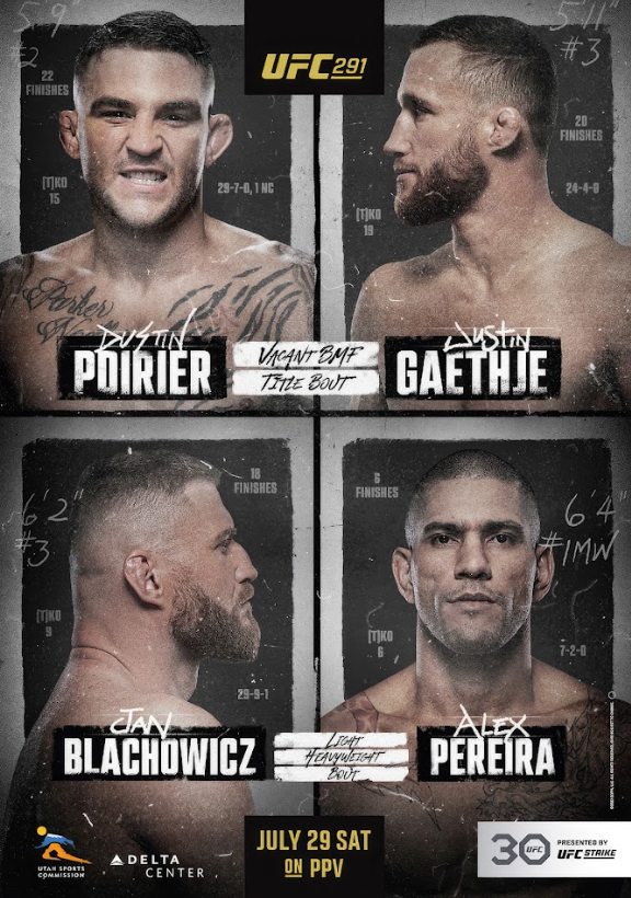 UFC 291 Poster 24x36 - July 29, 2024, Ultimate Fighting Championship, Exciting - PosterFire.com