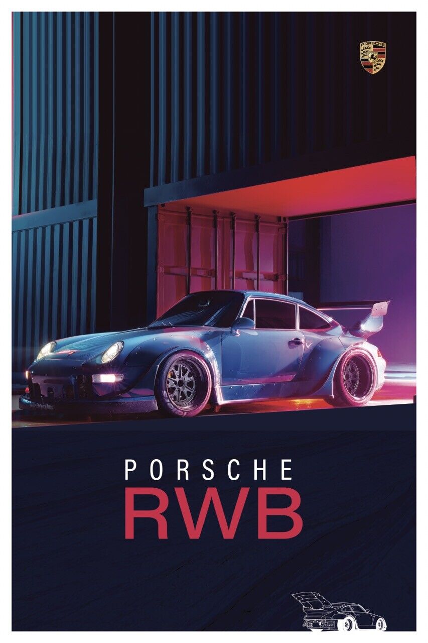 Porsche RWB 911 24X36 poster Germany 959 997 Racing DTM Rally NUREMBERG Euro 917