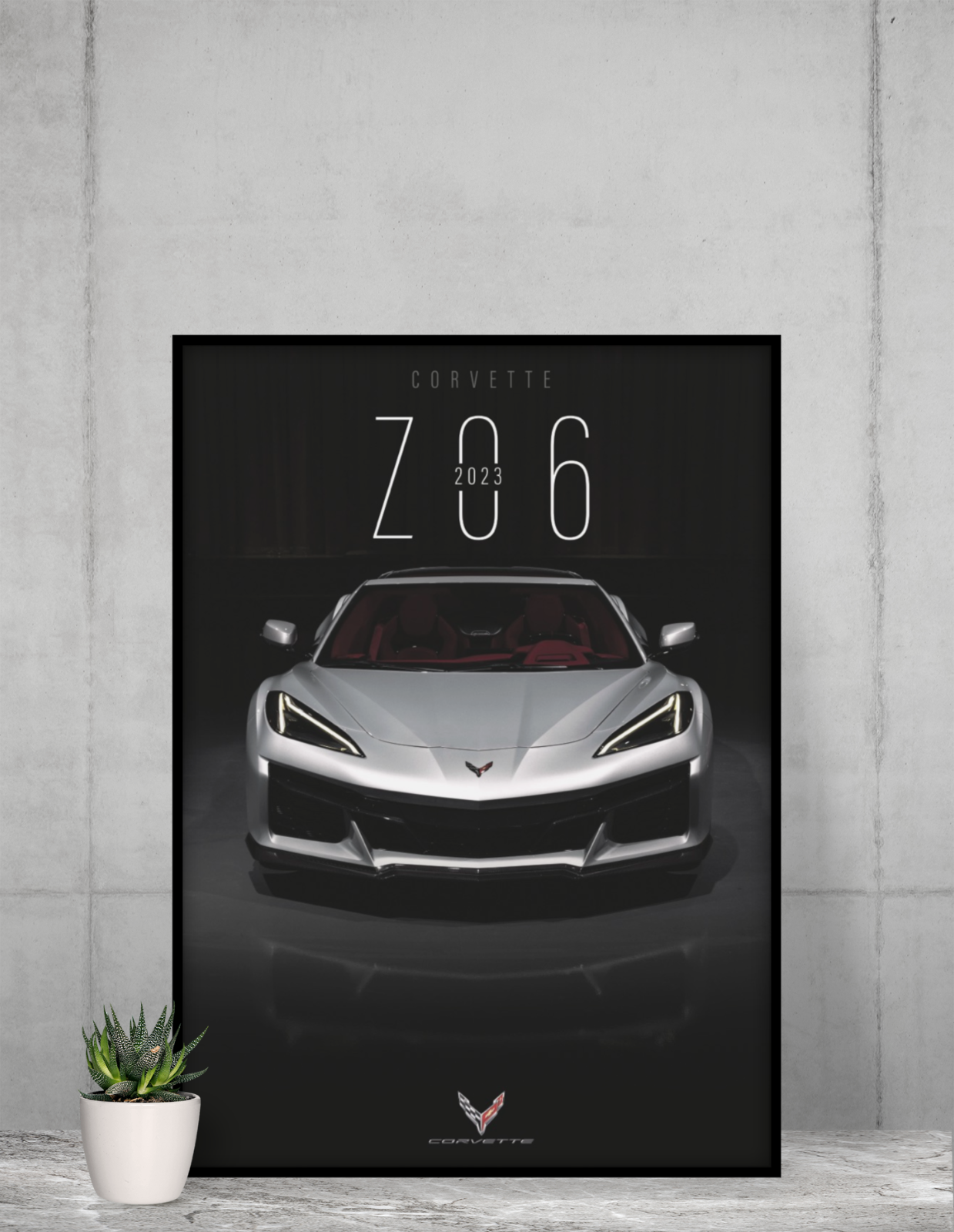 Corvette Z06 2023 poster 24x36 ZR1 ZL1 man cave garage art chevorlet super car - PosterFire.com