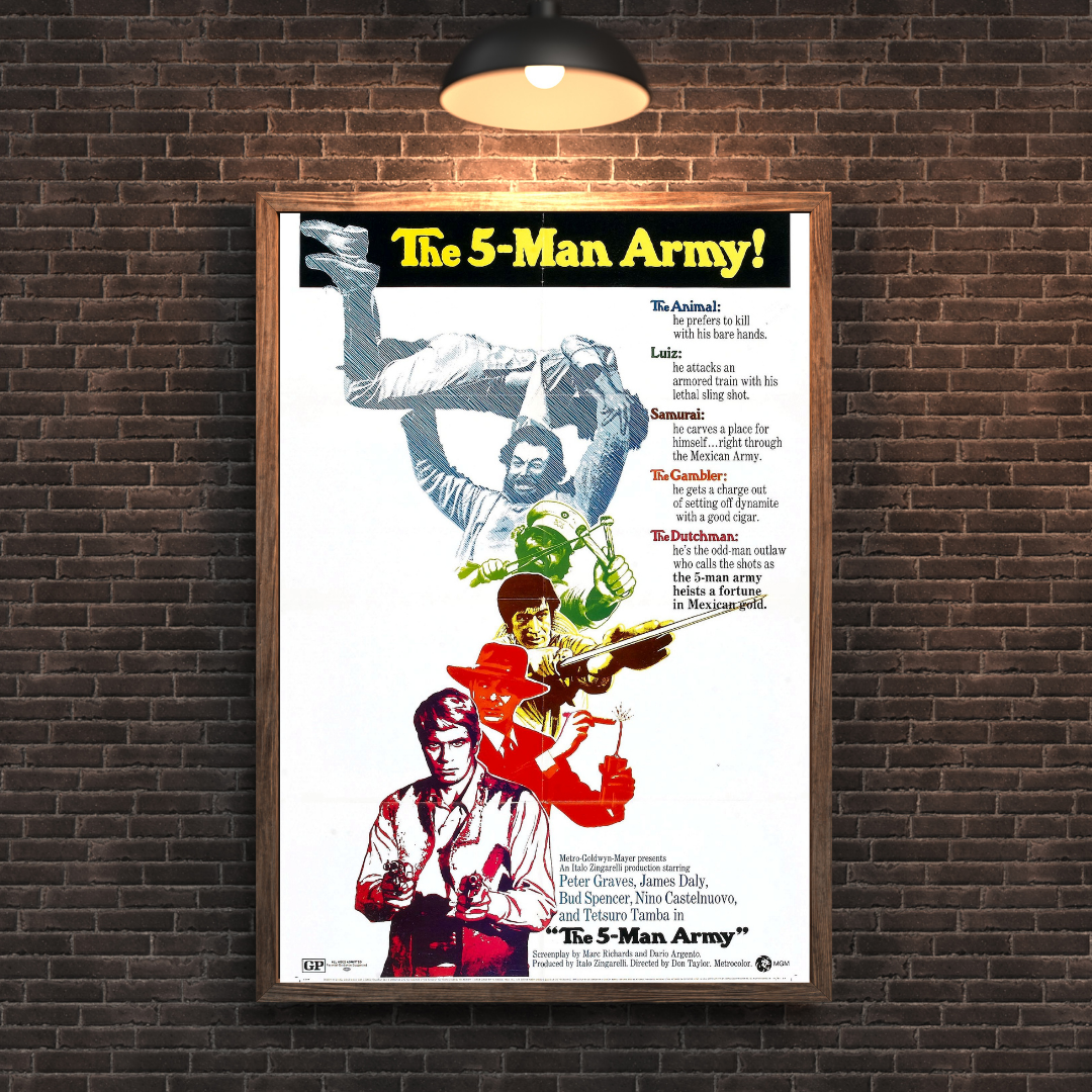 Fortune Favors the Bold The 5 Man Army Movie Poster Rare Art Print - PosterFire.com