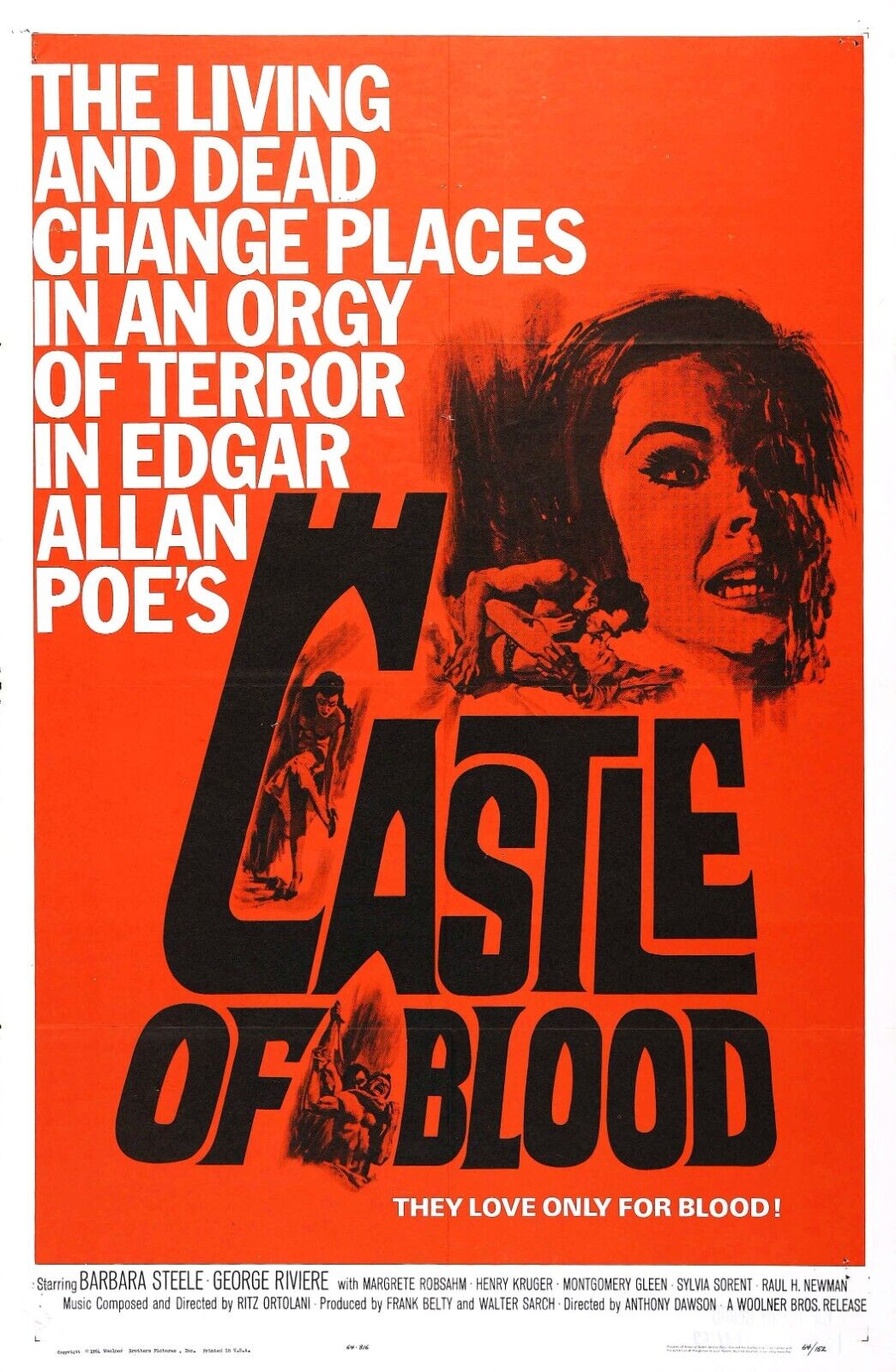 Castle of Blood Movie Poster - Vintage Gothic Horror Collectible Art Print