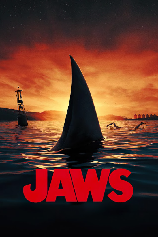 Jaws 1975 Poster 24x36 - Spielberg Thriller Classic Great White Shark Suspense