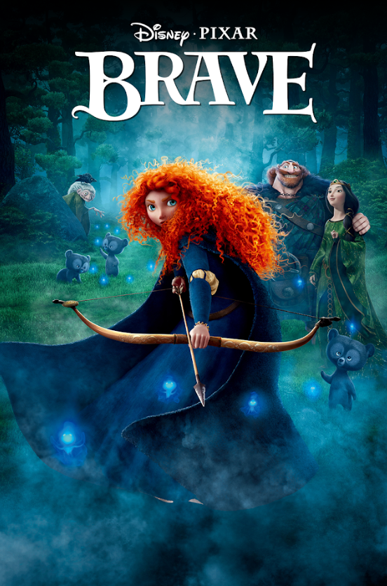 Brave (2012) 24x36 Poster Animated Adventure Disney Classic Retro Artwork